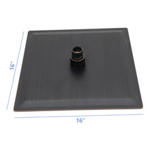 Load image into Gallery viewer, 16" Square Rainfall Shower Head Fixed Wall Mount With Full Body Coverage & Self Cleaning Silicone Nozzles