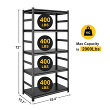 Load image into Gallery viewer, 5 Tier Heavy Duty Shelving Unit Adjustable Shelving Units