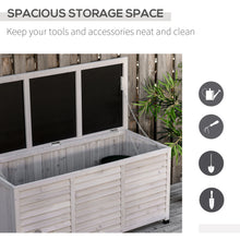 Load image into Gallery viewer, Outsunny - 75 Gallon Wooden Deck Box, Outdoor Storage Container With Aerating Gap & Weather-Fighting Finish - Gray