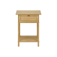 Load image into Gallery viewer, Accent Table With Storage Drawer, 2 Tier Nightstand For Living Room - Natural