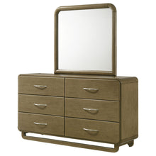 Load image into Gallery viewer, Bernardo - 6 Drawer Dresser And Mirror With Rounded Corners - Nutmeg Brown