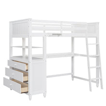 Load image into Gallery viewer, Loft Bed With Drawers With Desk And Shelves