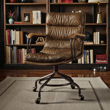 Load image into Gallery viewer, Harith - Vintage Top Grain Leather Office Chair - Brown