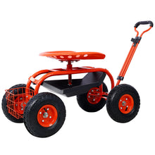 Load image into Gallery viewer, Rolling Garden Scooter Cart Seat With Wheels, 360 Swivel, Tool Tray