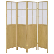 Load image into Gallery viewer, Gabby - 4 Panel Divider Folding Shoji Screen With Windowpane Details - Natural