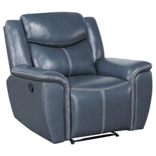 Load image into Gallery viewer, Brier - Upholstered Padded Arm Recliner Chair With Manual Recline And Pillowtop Arms - Blue