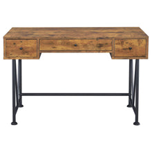 Load image into Gallery viewer, 3 Drawer Writing Desk With Handles - Brown