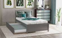Load image into Gallery viewer, Platform Bed Wood Bed Frame With Trundle