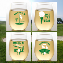Load image into Gallery viewer, Wine-Oh! - GOLF SAYINGS Shatterproof Wine Glasses