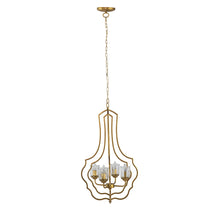 Load image into Gallery viewer, 4 Light Metal Chandelier, Hanging Light Fixture With Adjustable Chain For Kitchen, Bulb Not Included - Gold