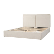 Load image into Gallery viewer, Double Pillow Upholstered Headboard, Skin Friendly Textured Fabric , Queen - Beige