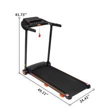 Load image into Gallery viewer, 2.5Hp Quiet Folding Treadmill With Heart Rate Sensor, 300Lbs Weight Capacity, With USB Charge Station For Android & Bluetooth Speaker, 6 Shock Absorbing - Black