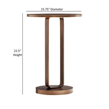 Load image into Gallery viewer, Tareel - Round Accent Table With Open Oval Pedestal - Antique Bronze
