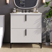 Load image into Gallery viewer, Bathroom Vanity With Ceramic Sink, Fluted Design