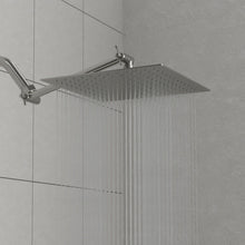 Load image into Gallery viewer, Luxury Rain Shower Head With Adjustable Arm, 10" Square, Stainless Steel - Brushed Nickel