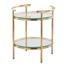 Load image into Gallery viewer, Rhonda - Contemporary / Glam Side Table - Gold / Clear