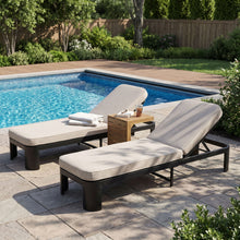 Load image into Gallery viewer, Outdoor Chaise Lounge Set With Side Table, 5 Position Adjustable Patio Recliner