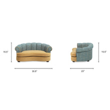 Load image into Gallery viewer, Halle - Rolled Arm Dog Sofa Bed - Gold / Blue