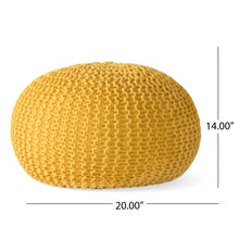 Load image into Gallery viewer, Bordeaux - Knitted Round Pouf Ottoman, Floor Cushion