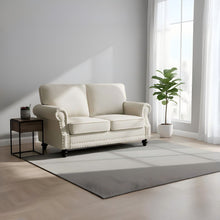 Load image into Gallery viewer, Loveseat Sofa With Nailhead Detail & Turned Legs, 2 Seater Upholstered Couch
