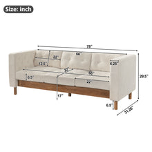 Load image into Gallery viewer, 3 Seater Sofa With Square Arms, Tufted Pillow Back For Living Room