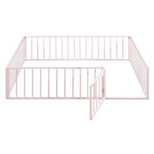 Load image into Gallery viewer, Metal Floor Bed Frame With Fence And Door