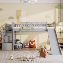 Load image into Gallery viewer, Loft Stairway Bed With 2 Drawers, Convertible Ladder And Slide