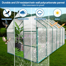 Load image into Gallery viewer, Polycarbonate house Raised Base And Anchor Aluminum Heavy Duty Walk-In houses For Outdoor Backyard In All Season