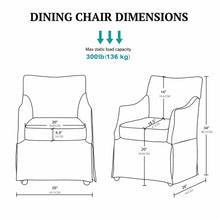 Load image into Gallery viewer, London - Upholstered Skirted Dining Arm Chair