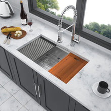 Load image into Gallery viewer, Modern Double Bowl Undermount Kitchen Sink 60 / 40 Split In Stainless Steel - White