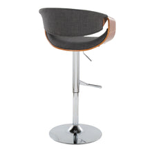 Load image into Gallery viewer, Curvo - Mid Century Modern Adjustable Barstool With Swivel With Straight T Footrest