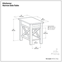 Load image into Gallery viewer, Kitchener - Narrow Side Table - Warm Walnut Brown
