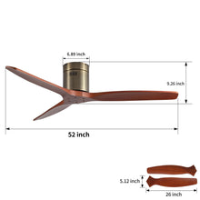 Load image into Gallery viewer, Low Profile Flush Mount Ceiling Fan Without Light