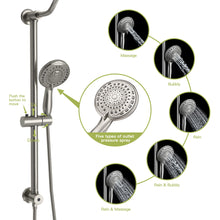 Load image into Gallery viewer, Shower System With 5 Function Rain Hand Shower And Slide Bar Combo