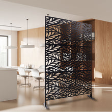 Load image into Gallery viewer, Outdoor & Indoor Privacy Screen Metal Privacy Screen, Freestanding Decorative Privacy Screen For Deck Balcony Patio - Black