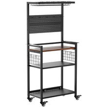 Load image into Gallery viewer, Fishing Rod Storage Rack With Pegboard, Rolling Tackle Organizer Cart - Black