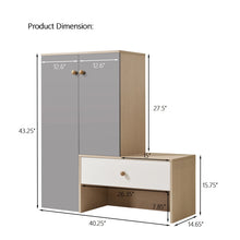 Load image into Gallery viewer, Modern Multi Functional Shoe Storage Bench & Cabinets With Adjustable Shelves - Gray / Natural Wood / White