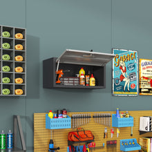 Load image into Gallery viewer, Heavy Duty Metal Wall Mounted Tool Storage Cabinet Steel Metal Garage Storage Cabinet - Black / Gray