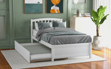 Load image into Gallery viewer, Platform Bed Wood Bed Frame With Trundle