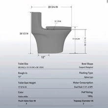 Load image into Gallery viewer, 1 Piece Toilet With Dual Flush And Soft Closing Seat