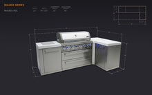 Load image into Gallery viewer, MONT ALPI 6-BURNER ISLAND WITH A 90-DEGREE CORNER-MAi805-90