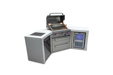 Load image into Gallery viewer, MONT ALPI 4-BURNER DELUXE ISLAND WITH 45-DEGREE CORNERS AND A FRIDGE CABINET-MAi400-D45FC