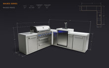 Load image into Gallery viewer, MONT ALPI 6-BURNER ISLAND WITH A KEGERATOR-MAi805-90KEG