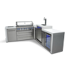 Load image into Gallery viewer, MONT ALPI 6-BURNER DELUXE ISLAND WITH A 90-DEGREE CORNER, KEGERATOR AND FRIDGE CABINET-MAi805-D90KEGFC