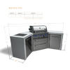 Load image into Gallery viewer, MONT ALPI 4-BURNER DELUXE ISLAND WITH 45-DEGREE CORNERS-MAi400-D45