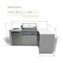Load image into Gallery viewer, MONT ALPI 4-BURNER DELUXE ISLAND WITH A 90-DEGREE CORNER-MAi400-D90