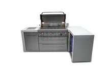 Load image into Gallery viewer, MONT ALPI 6-BURNER DELUXE ISLAND WITH A 90-DEGREE CORNER AND A FRIDGE CABINET-MAi805-D90FC
