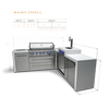 Load image into Gallery viewer, MONT ALPI 6-BURNER DELUXE ISLAND WITH A 90-DEGREE CORNER AND KEGERATOR-MAi805-D90KEG