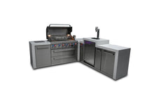 Load image into Gallery viewer, MONT ALPI 6-BURNER DELUXE ISLAND WITH A 90-DEGREE CORNER AND KEGERATOR-MAi805-D90KEG