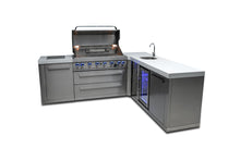 Load image into Gallery viewer, MONT ALPI 6-BURNER ISLAND WITH A 90-DEGREE CORNER AND BEVERAGE CENTER-MAi805-90BEV